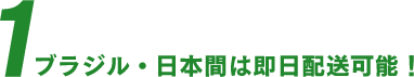 1 ブラジル・日本間は即日配送可能！